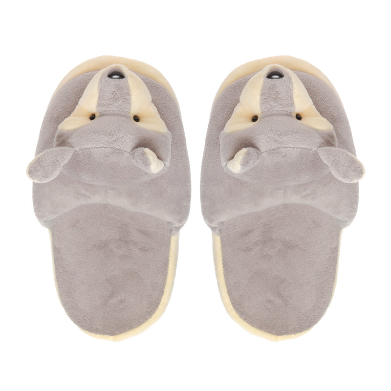 SM Accessories Boys_ Fox Plush Bedroom Slippers in Gray