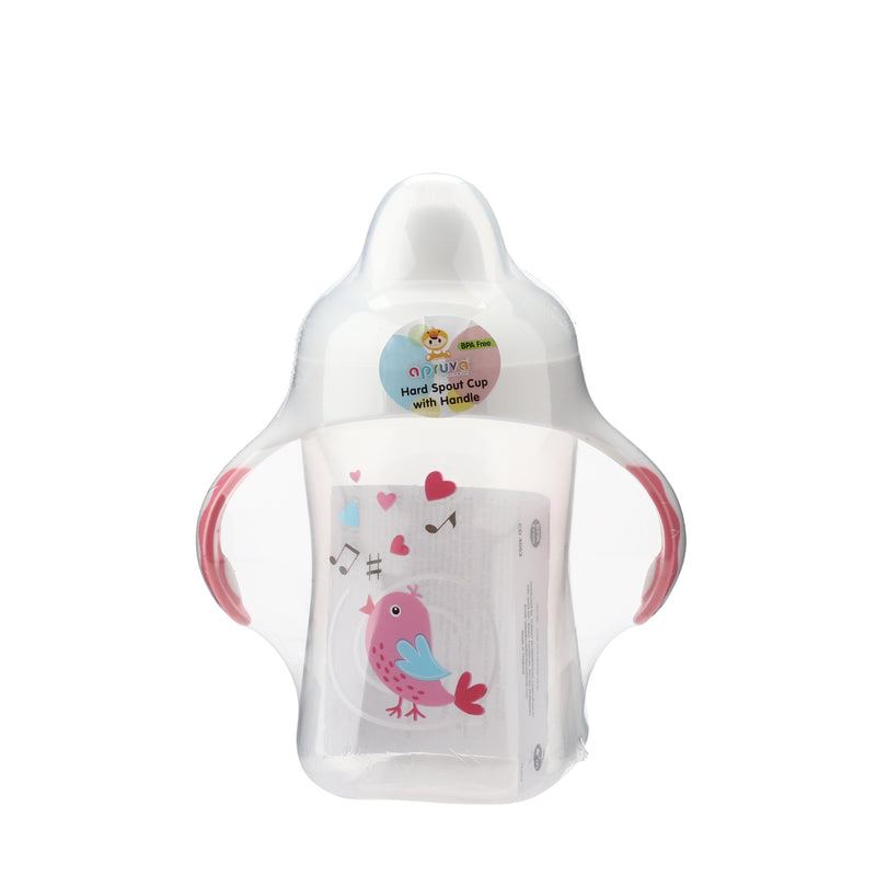 Apruva Pink Birds Hard Spout Cup with Handles