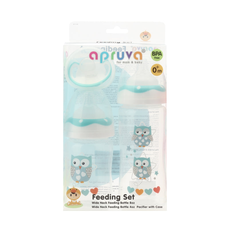 Apruva Wide Neck Feeding Bottle Gift Set - Green