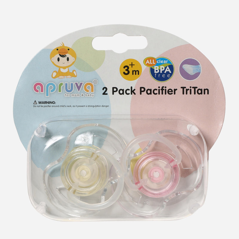 Apruva 2-Pack Pacifier - Pink and Yellow