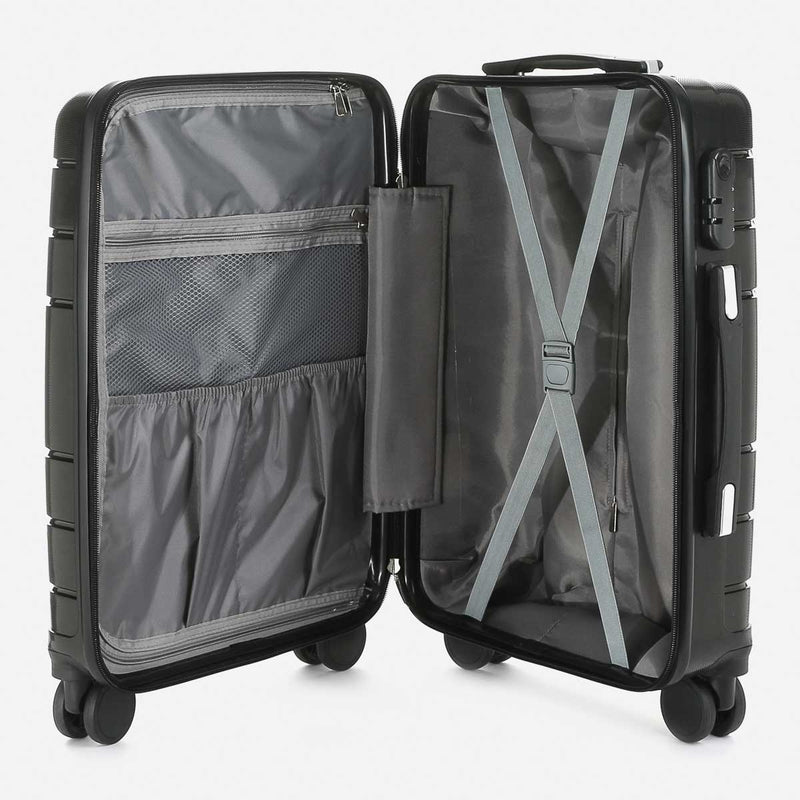 Travel Basic Drui 20-Inch Small Hard Case Luggage in Black