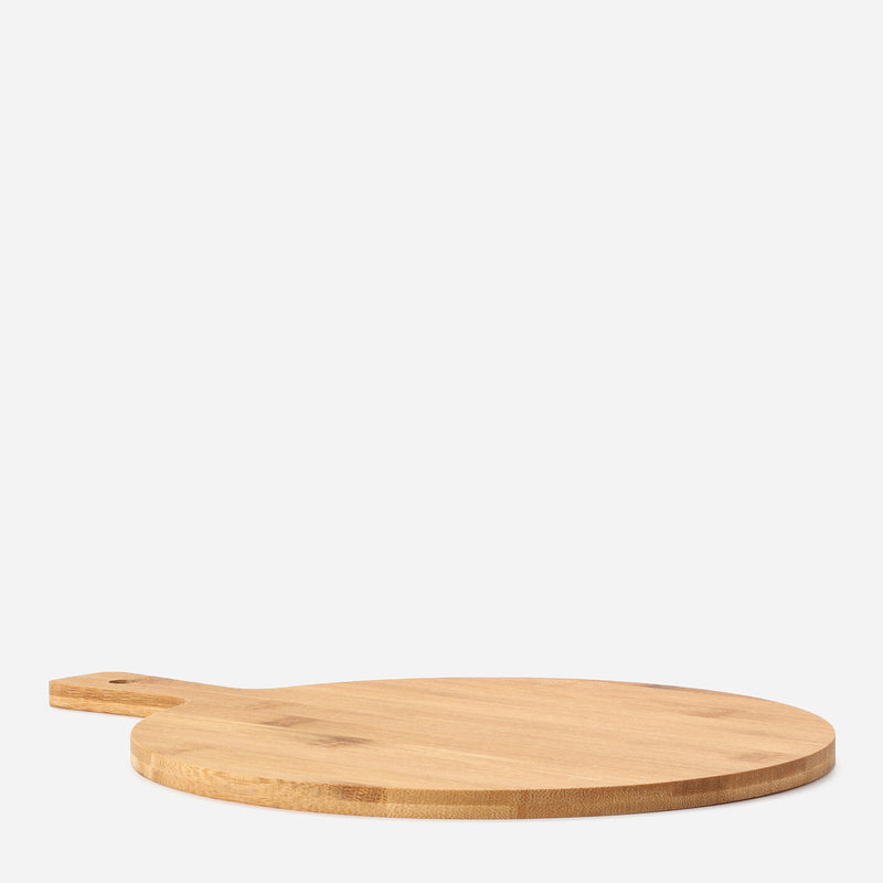 Eurochef Elite Bamboo Collection Round Cutting Board with Handle 32 x 24.5cm