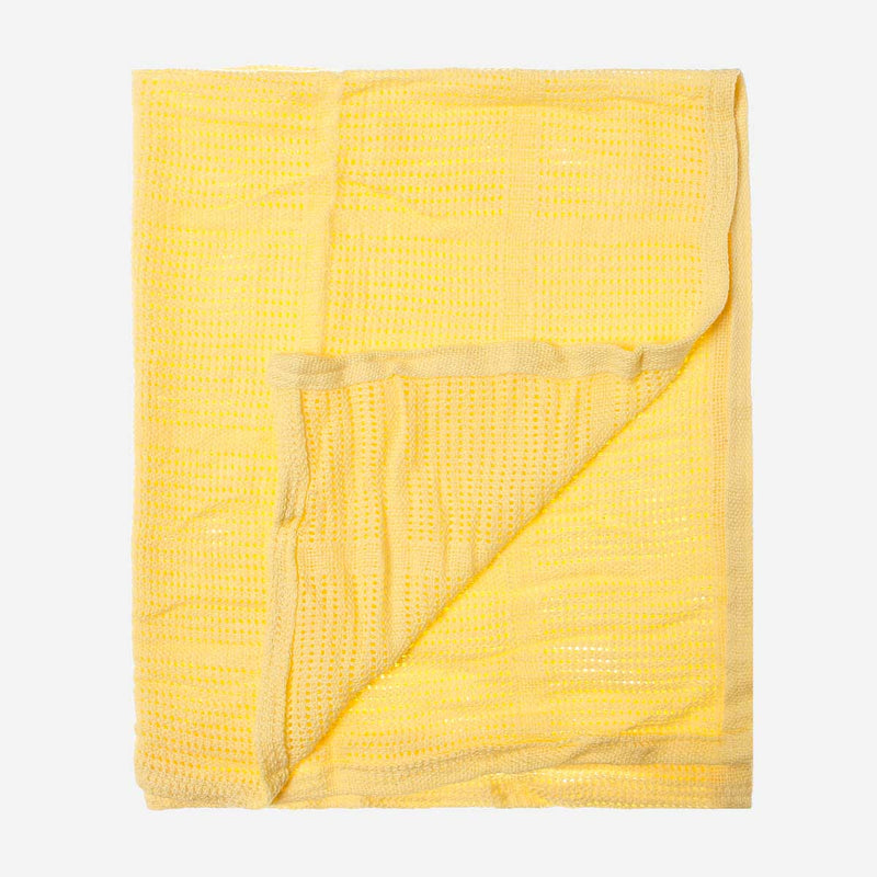 Bloom 2-piece Knitted Blanket Set 35 x 35in. _ Yellow and Blue