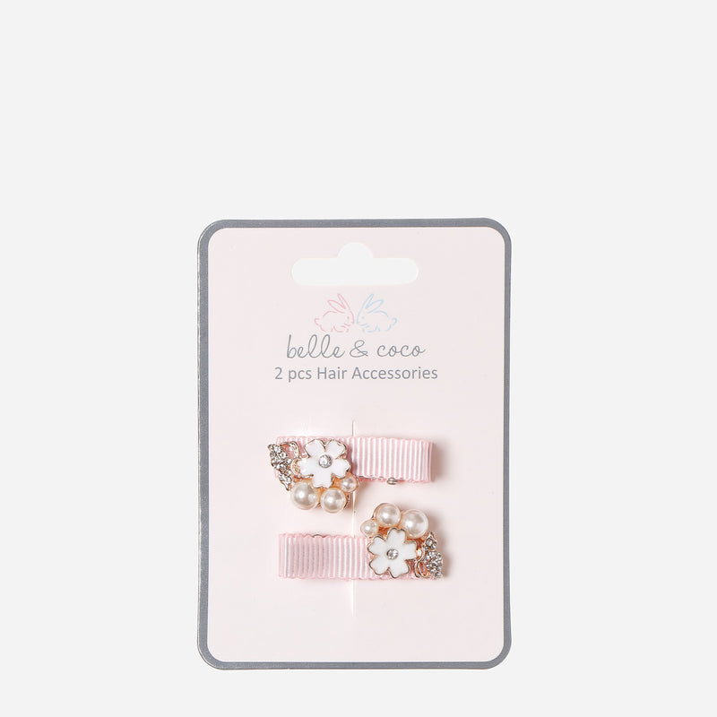 Belle and Coco 2-piece Mini Flowers Baby Hair Clip Set