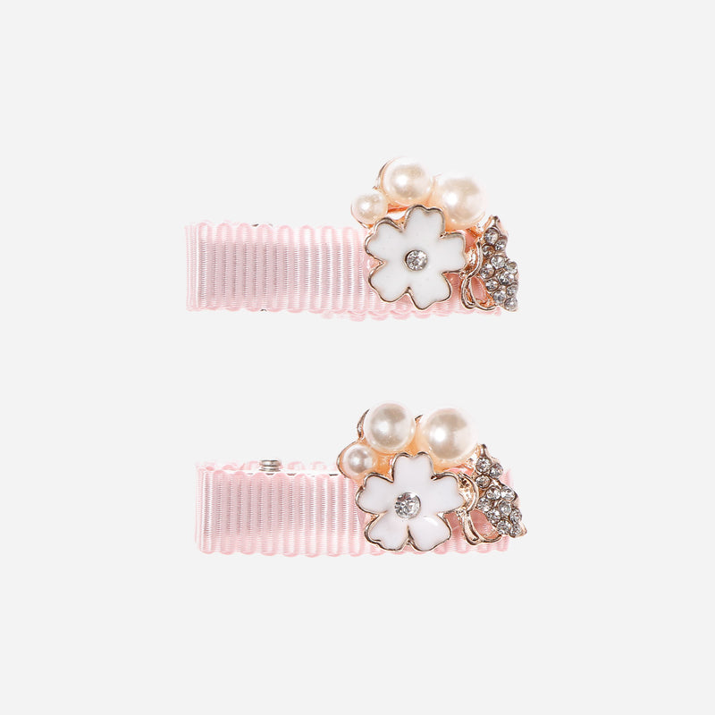 Belle and Coco 2-piece Mini Flowers Baby Hair Clip Set