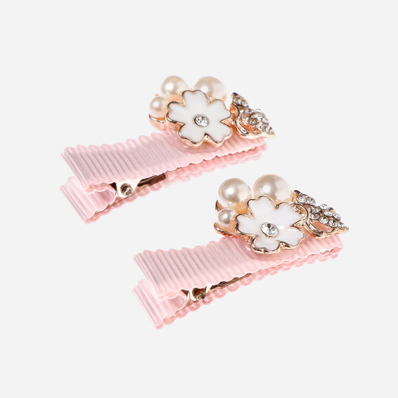 Belle and Coco 2-piece Mini Flowers Baby Hair Clip Set