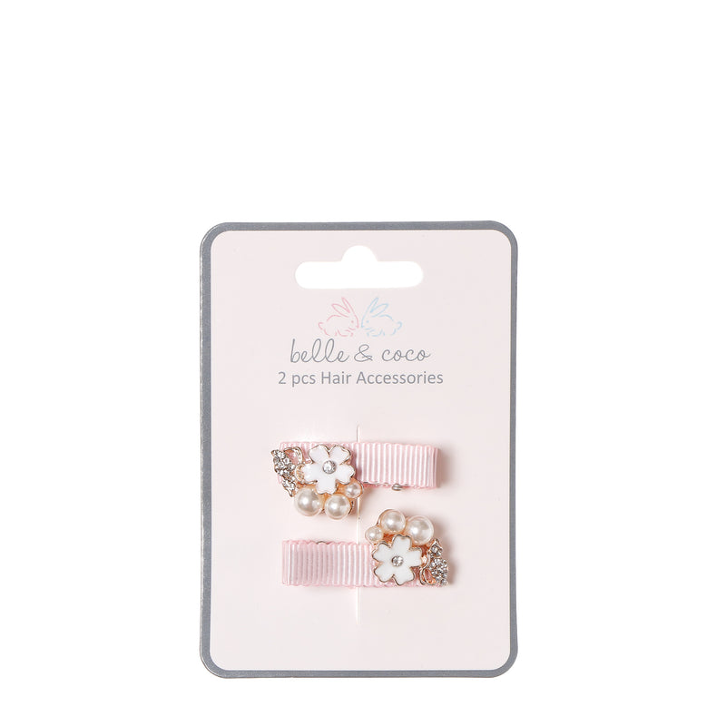 Belle and Coco 2-piece Mini Flowers Baby Hair Clip Set