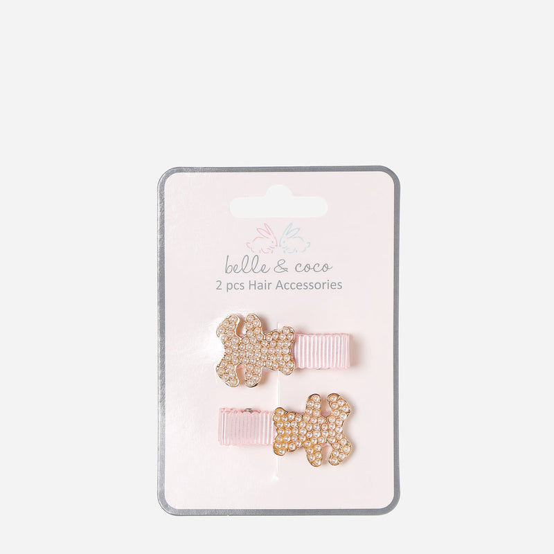 Belle and Coco 2-piece Bears Baby Hair Clip Set