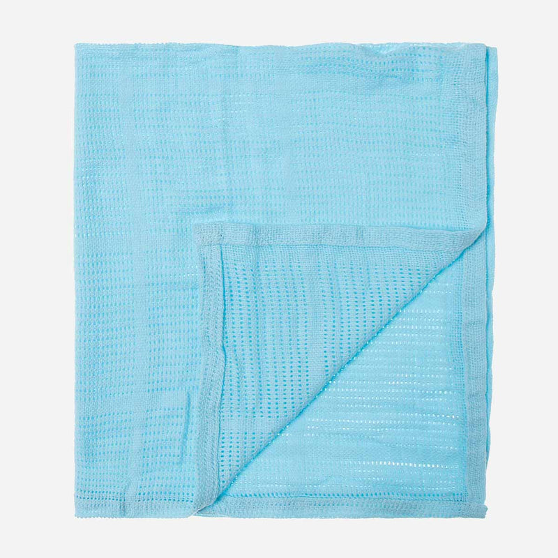 Bloom 2-piece Knitted Blanket Set 35 x 35in. _ Blue and Fuchsia