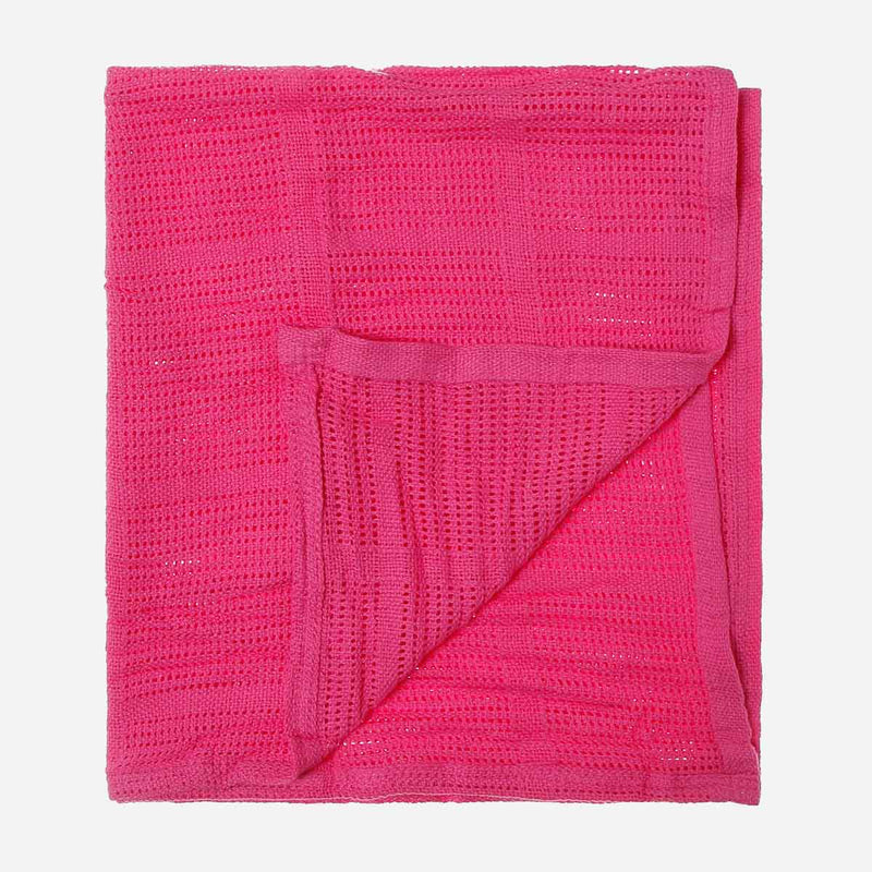 Bloom 2-piece Knitted Blanket Set 35 x 35in. _ Blue and Fuchsia