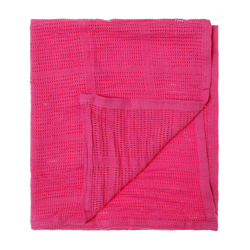 Bloom 2-piece Knitted Blanket Set 35 x 35in. _ Blue and Fuchsia