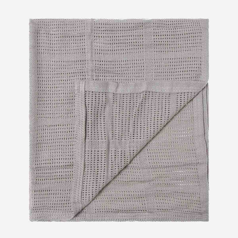 Bloom 2-piece Knitted Blanket Set 35 x 35in. _ Gray and Salmon