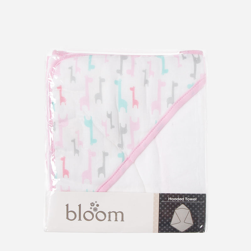 Bloom Pink Giraffes Hooded Towel 30 x 30in.