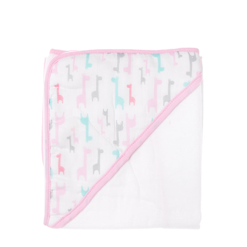 Bloom Pink Giraffes Hooded Towel 30 x 30in.