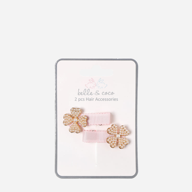 Belle and Coco 2-piece Clover Baby Hair Clip Set