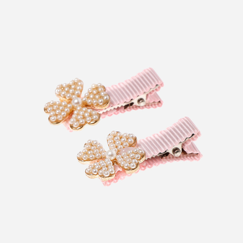 Belle and Coco 2-piece Clover Baby Hair Clip Set