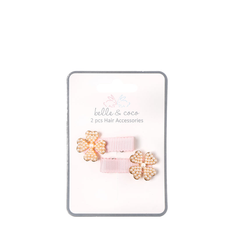 Belle and Coco 2-piece Clover Baby Hair Clip Set