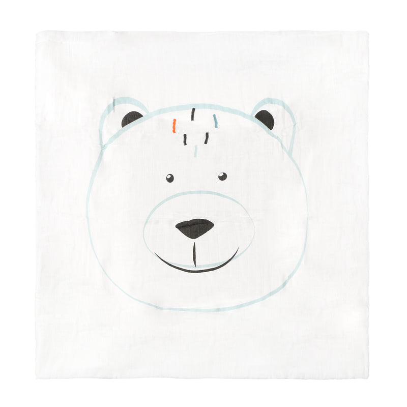 Bloom Bear Linen Bamboo Muslin Swaddle 47 x 47in.