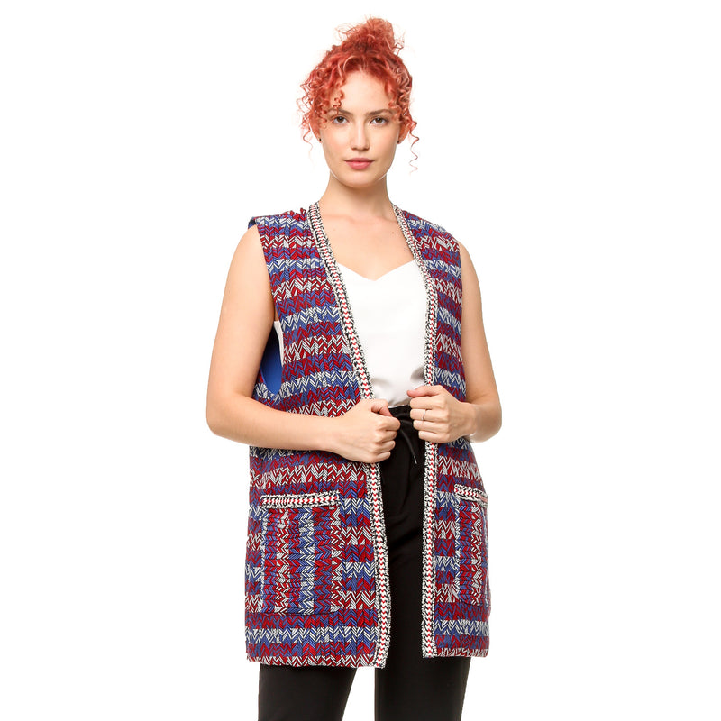 VESTTAPEST/BLUE/M/NODIM KULTURA FILIPINO ETHNIC VEST