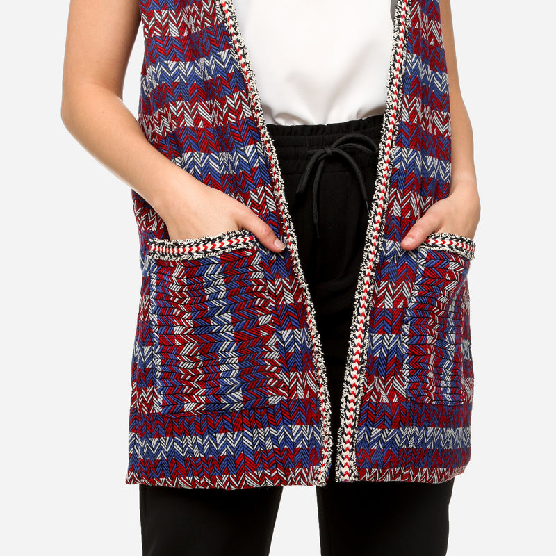 VESTTAPEST/BLUE/M/NODIM KULTURA FILIPINO ETHNIC VEST