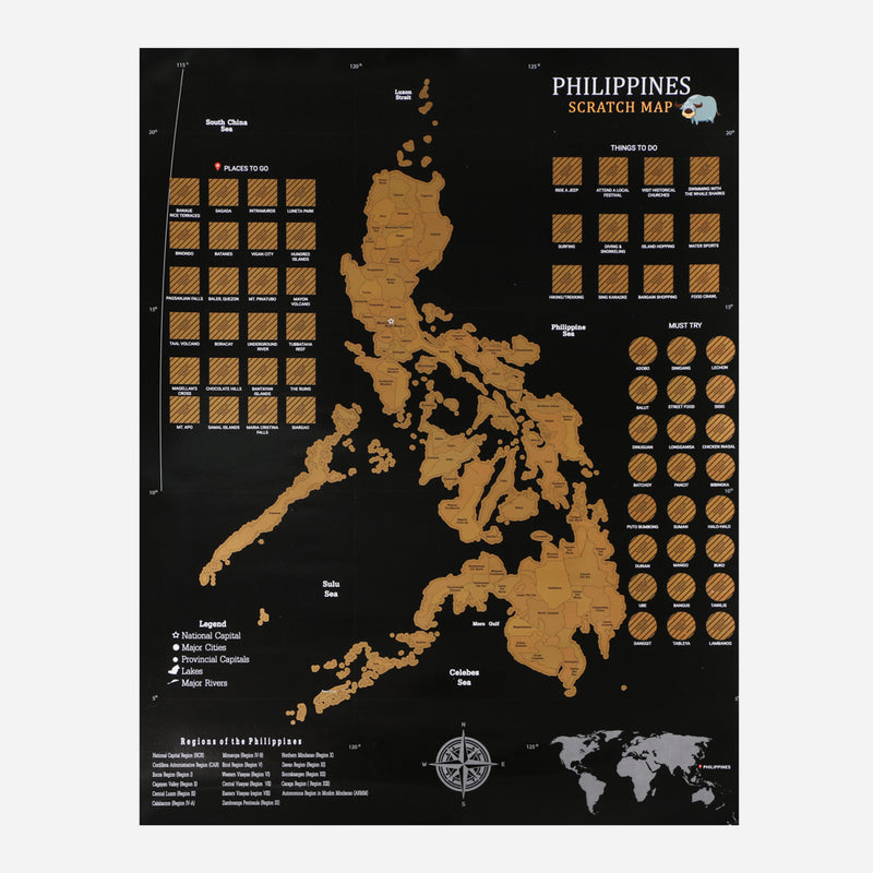 Philippines Premium Scratch Map