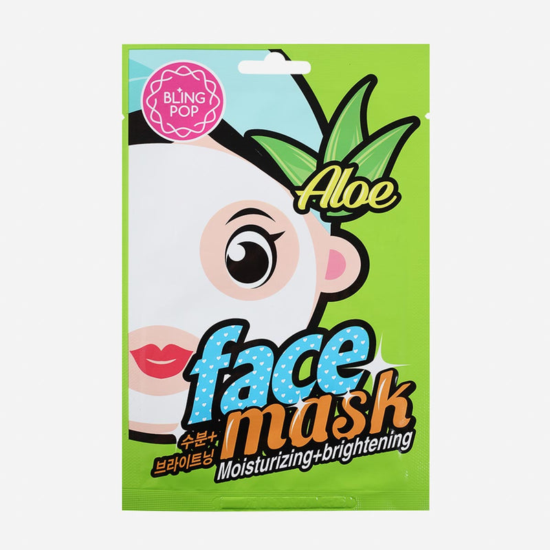 Blingpop Aloe Moisturizing + Brightening Face Mask Sheet