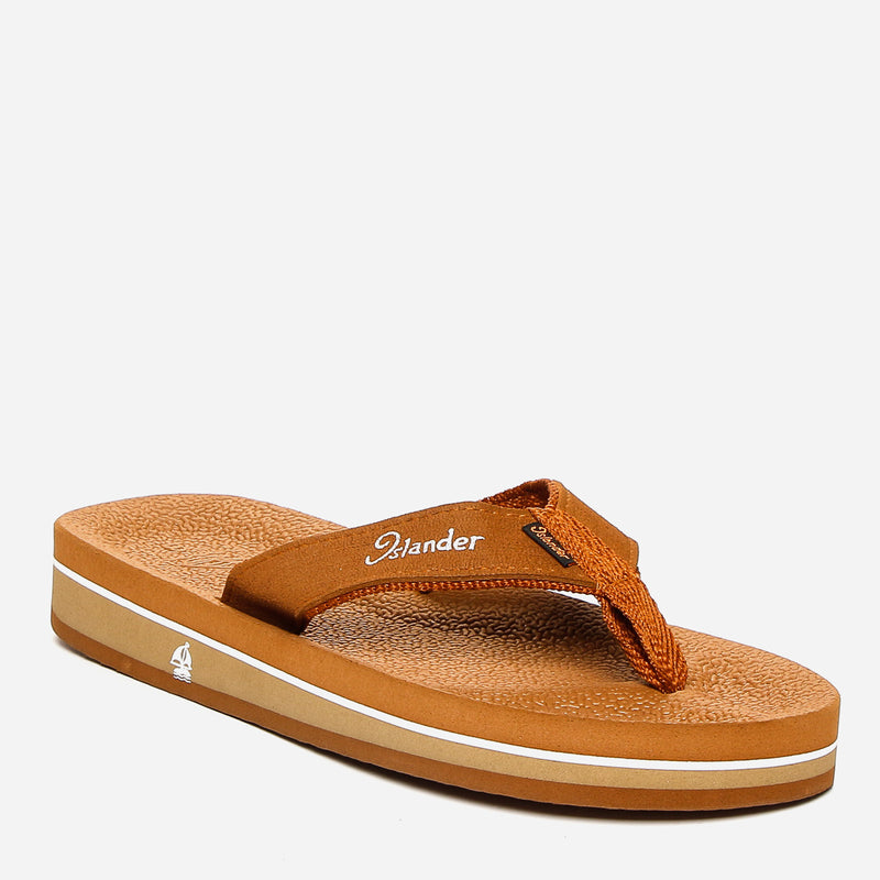 ISLANDERRE/KHAKI/5/NODIM ISLANDER REGULARS RUBBER SLIPPERS