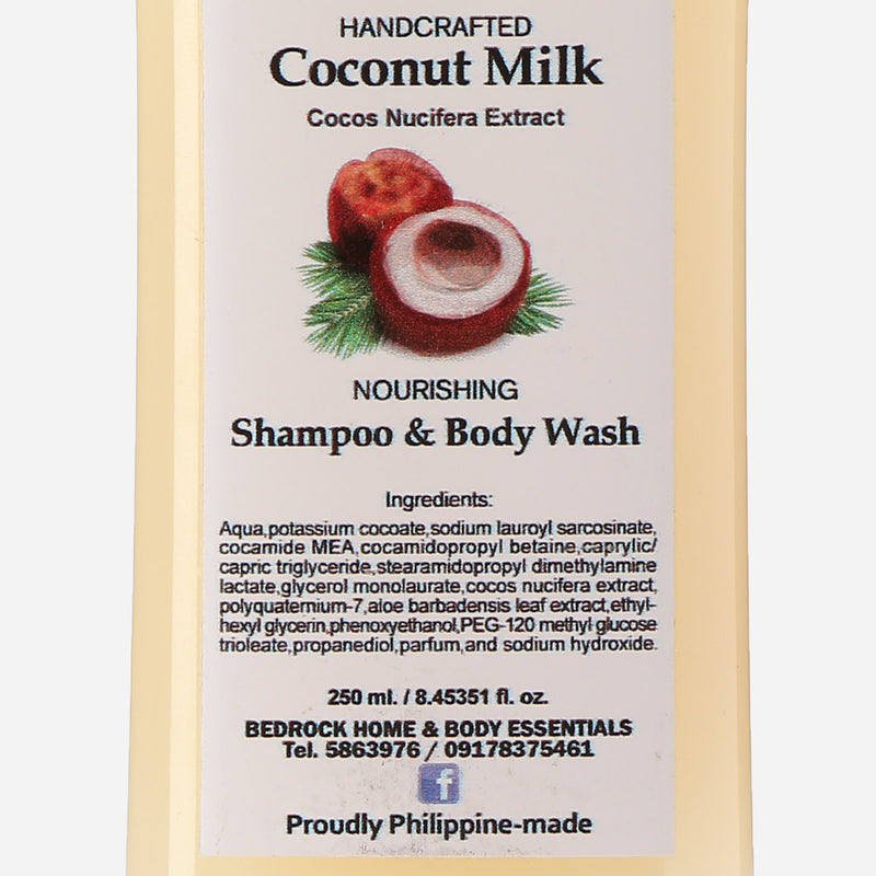 Bedrock Home and Body Essentials Milk Coconut Shampoo and Body Wash 250ml