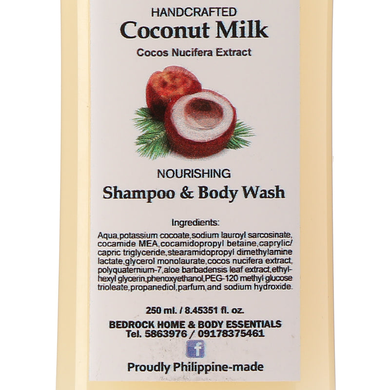 Bedrock Home and Body Essentials Milk Coconut Shampoo and Body Wash 250ml