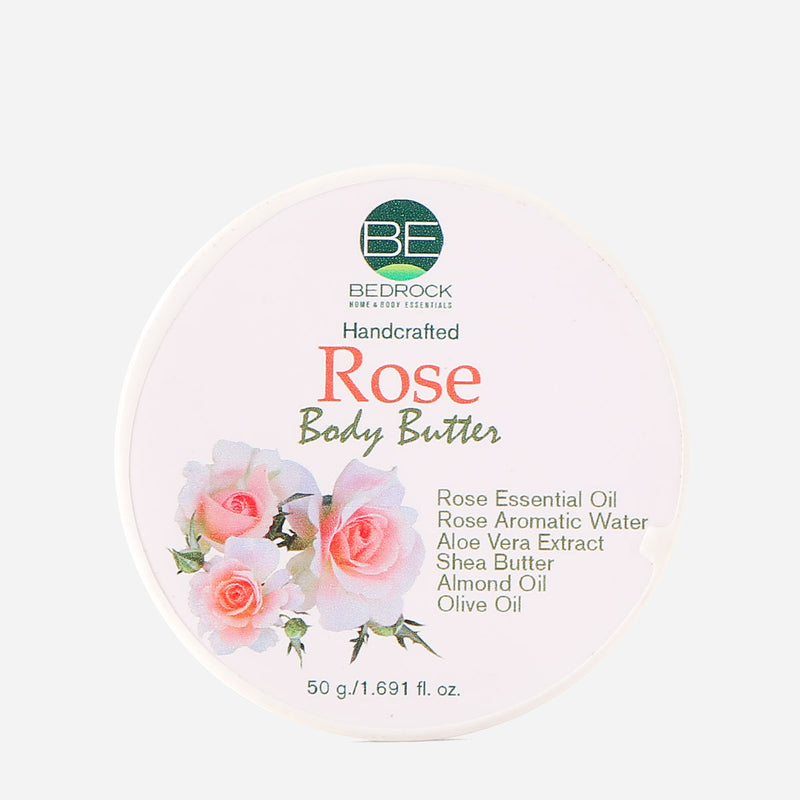 Bedrock Home and Body Essentials Handcrafted Rose Body Butter 50g