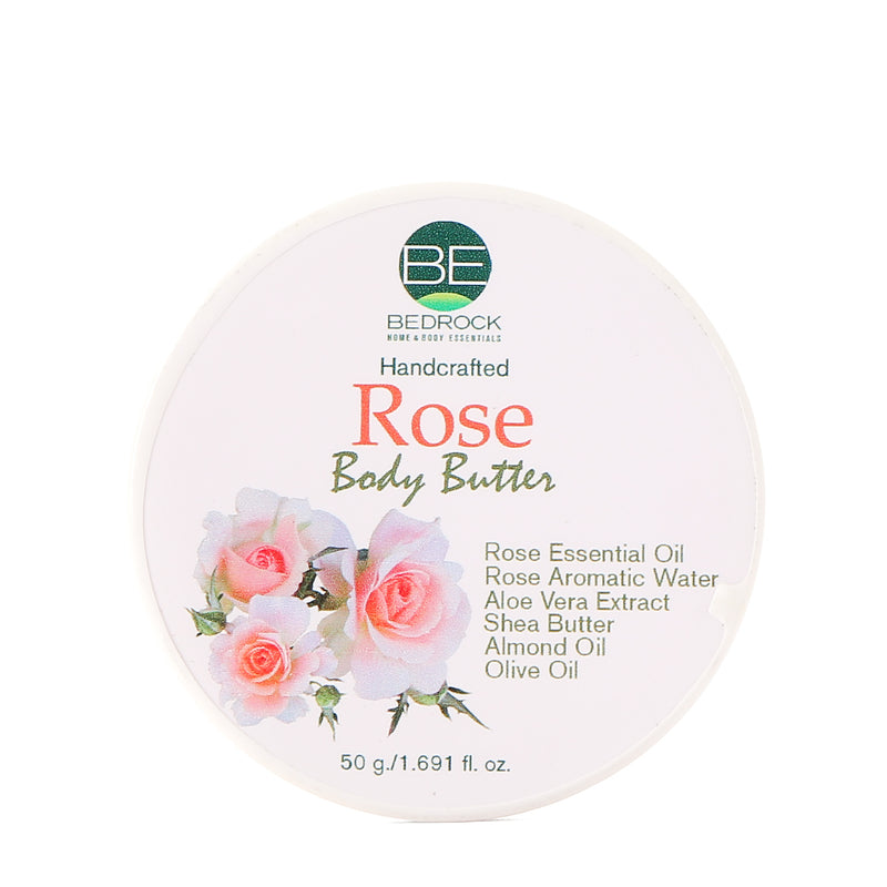 Bedrock Home and Body Essentials Handcrafted Rose Body Butter 50g