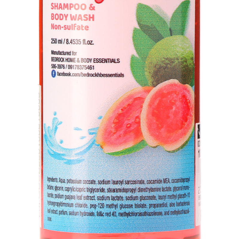 Bedrock Home and Body Essentials Zesty Guava Shampoo and Body Wash 250ml