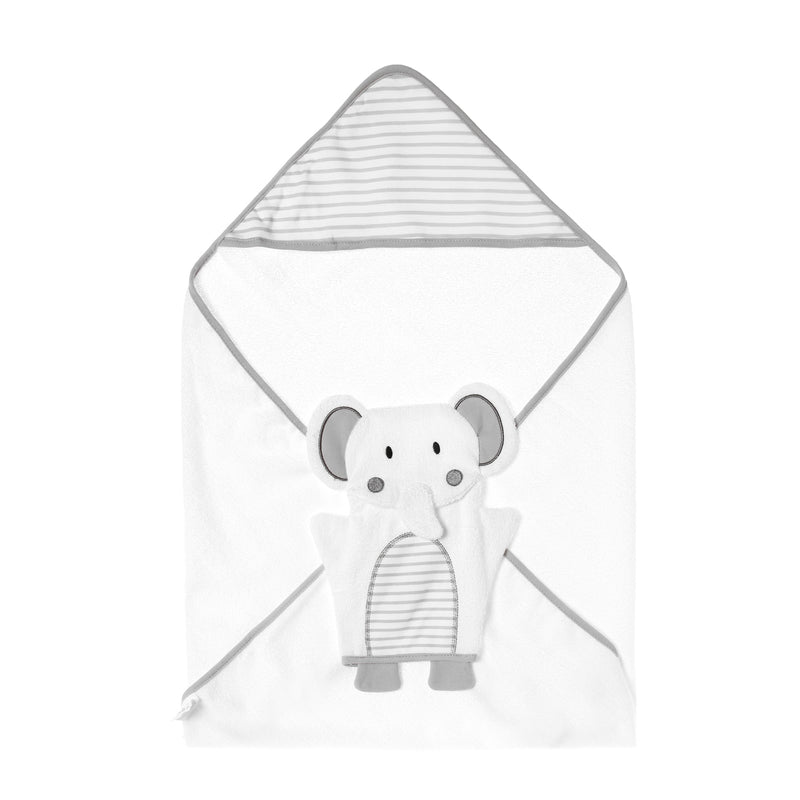 Bloom 2-Pack Elephant Hooded Towel with Wash Mitt