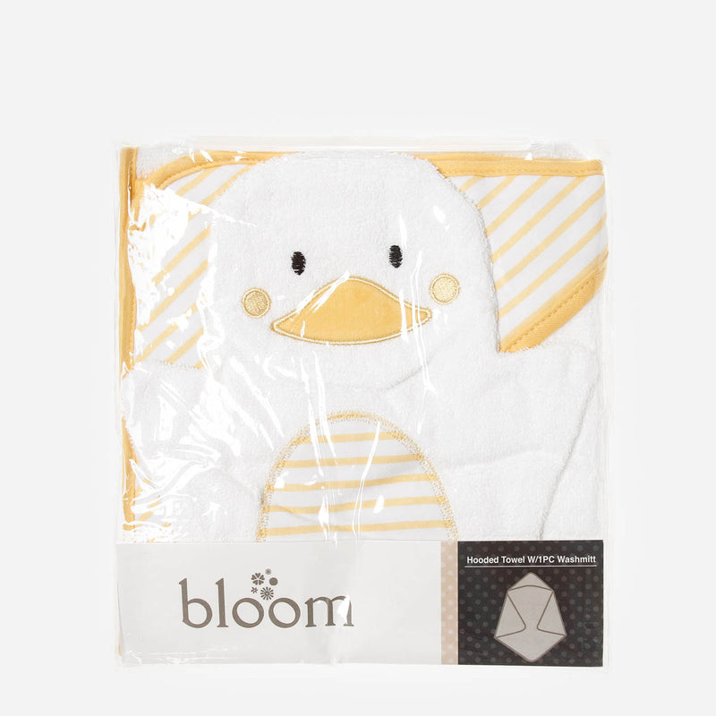 Bloom 2-Pack Duck Hooded Towel with Wash Mitt