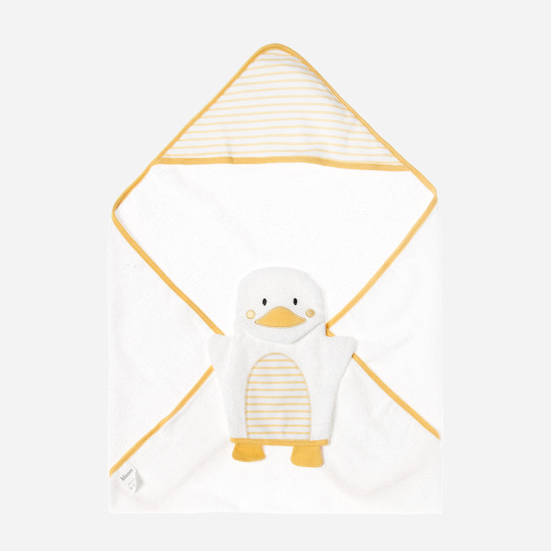 Bloom 2-Pack Duck Hooded Towel with Wash Mitt