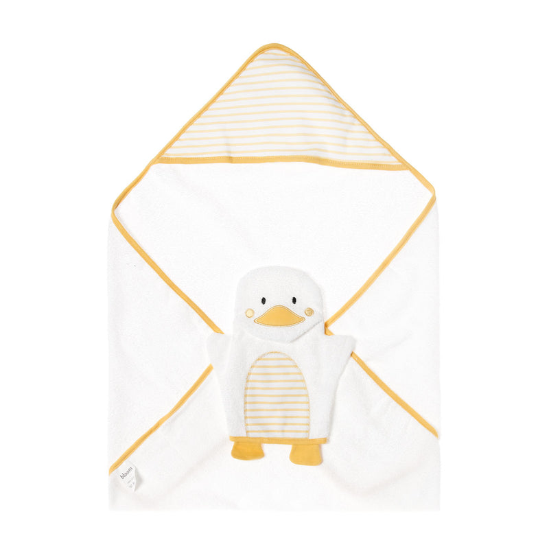 Bloom 2-Pack Duck Hooded Towel with Wash Mitt