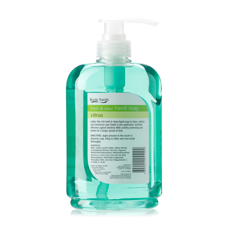 Body Treats Fresh and Clean Citrus Hand Soap 750ml