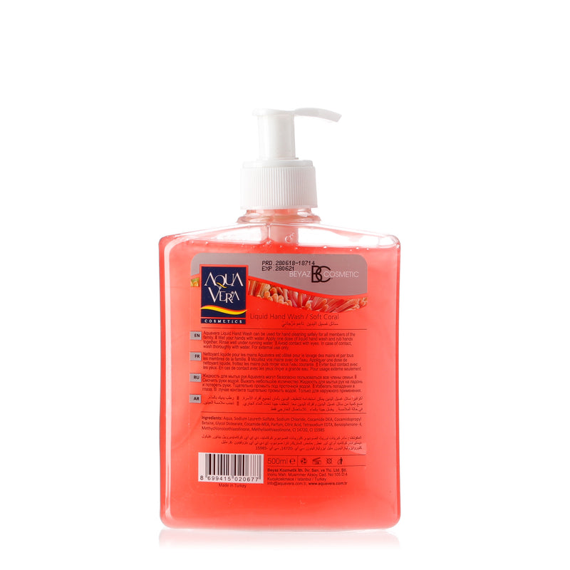 Aqua Vera Soft Coral Liquid Hand Wash 500ml