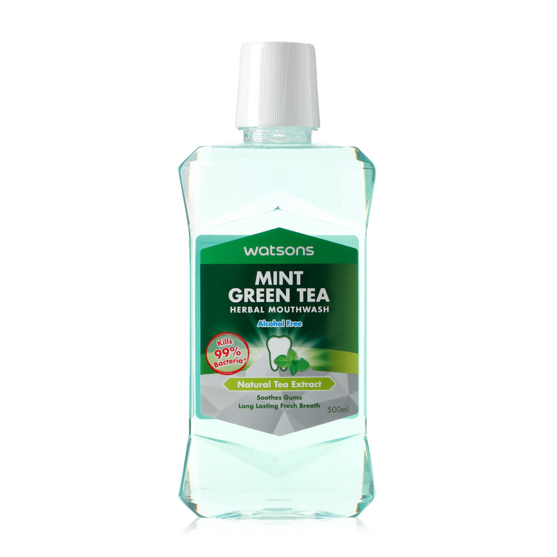 Watsons Mint Green Tea Herbal Mouthwash 500ml