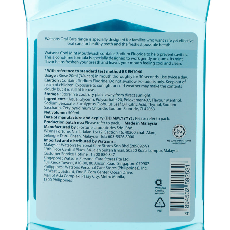 Watsons Cool Mint Mouthwash 500ml