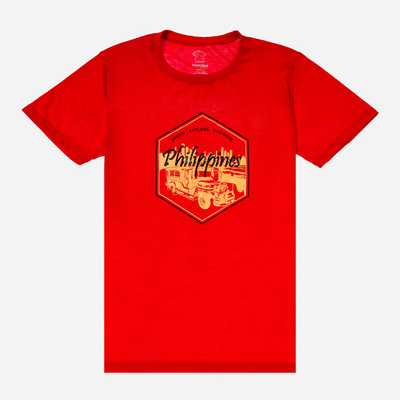 MENSLWCSTT/RED/S/NODIM KAMISA BY KULTURA MENS GRAPHIC TEE