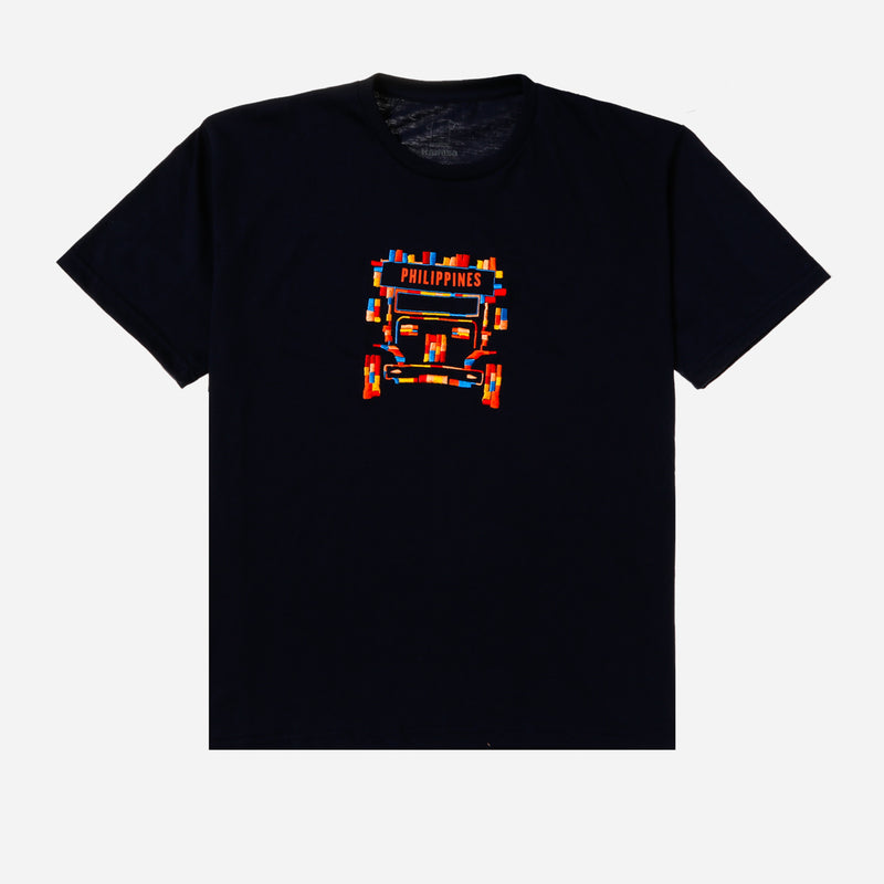 MENSCLRTSJ/NAVYB/M/NODIM KAMISA BY KULTURA EMBROIDERED JEEPNEY TEE