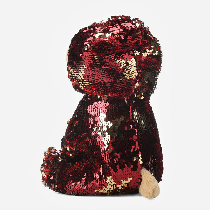 Toy Kingdom Sequined Hoodie Pug Plush _ Red and Gold