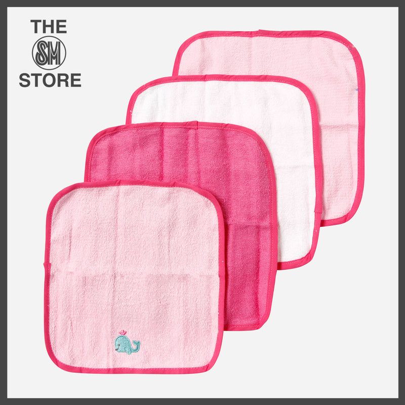 Bloom 4-Pack Whales Washcloth Set _ Pink