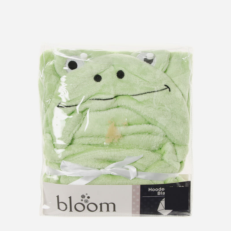 Bloom Frog Hooded Fleece Blanket _ Green