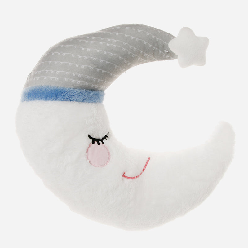 Bloom Crescent Moon Fluffy Bumper Pillow 16in. _ White