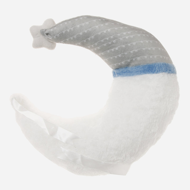 Bloom Crescent Moon Fluffy Bumper Pillow 16in. _ White