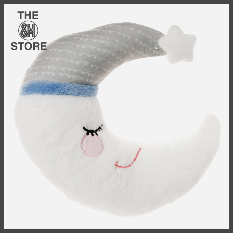 Bloom Crescent Moon Fluffy Bumper Pillow 16in. _ White