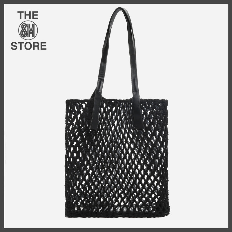 BAGTOTEMAC/BLACK/NOSIZ/NODIM TROPIKO BY KULTURA MACRAME TOTE BAG IN BLACK