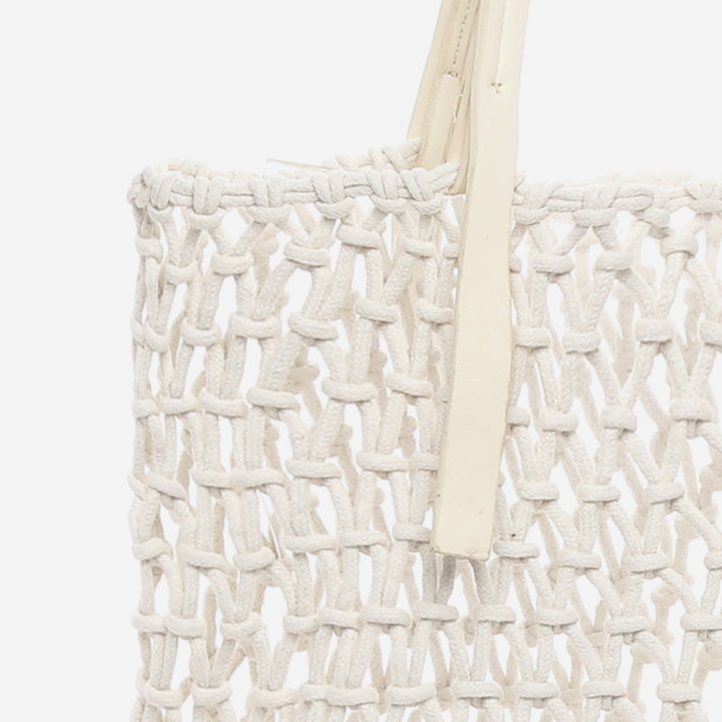 BAGTOTEMAC/CREAM/NOSIZ/NODIM TROPIKO BY KULTURA MACRAME TOTE BAG IN CREAM